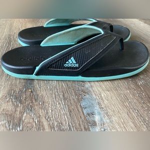 Women’s Teal/black Adidas Flip Flops
